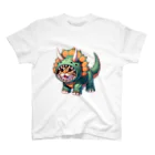 IloveCatのトリケラトプスのフードを被った子猫 Regular Fit T-Shirt