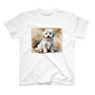 Animal Illustration shopのコトン・ド・テュレアール　Coton de Tulear　水彩画風 スタンダードTシャツ