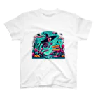 かるるんショップの骸骨紳士シリーズ　雨ニモマケズ、風ニモマケズ Regular Fit T-Shirt