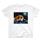 Dog Art Museumの【星降る夜 - ビーグル犬の子犬 No.2】 スタンダードTシャツ