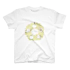 rina_suzuriのもふもふシマエナガ　ミモザリース　Tシャツ スタンダードTシャツ