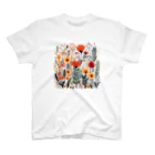 Grazing Wombatのヴィンテージなボヘミアンスタイルの花柄　Vintage Bohemian-style floral pattern Regular Fit T-Shirt