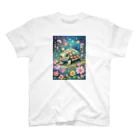 モノモノクローゼットの花とカメ スタンダードTシャツ