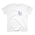 ko_858585のウサギ猫：ブルー Regular Fit T-Shirt