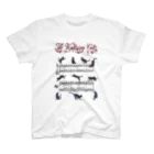 🎼:ステラプレイス三省堂ハンカチ展出展中H076 yueのワルツを踊る猫　楽譜 Regular Fit T-Shirt