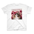 Y m @Y's shopの猫とダリア スタンダードTシャツ