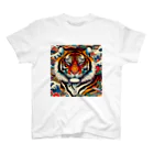 chaochao0701の浮世絵風　虎（顔）"Ukiyo-e style tiger (face)."  "浮世繪風格的虎（臉）。 スタンダードTシャツ