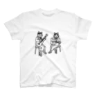 QROOVYの線画　ヅラ猫　ハチワレアンサンブル　pattern02 スタンダードTシャツ