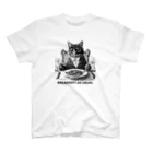 黒猫ファブリックのBreakfast as usual スタンダードTシャツ