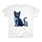 KVM｜kitten ＊ venetian-maskの仮面のロシアンブルー｜石像 ① Regular Fit T-Shirt