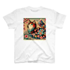 chaochao0701の浮世絵風　カラフル猫「Ukiyo-e-style Colorful Cat」「浮世绘风格的多彩猫」 スタンダードTシャツ