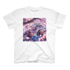 AQUAMETAVERSEの桜の花の木の下で昼寝をする家族　なでしこ1478 Regular Fit T-Shirt
