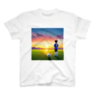 musashiyaの夕日とサッカー少年 Regular Fit T-Shirt