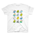 Cody the LovebirdのChubby Bird セキセイインコ大集合 スタンダードTシャツ