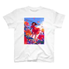 AQUAMETAVERSEの丘の上ひなげしの花で♪♪BLUE PLUM  691 スタンダードTシャツ