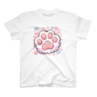 ニャンHouseのかわいいピンクの肉球 スタンダードTシャツ