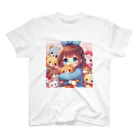 ピクセルパレットの可愛い女の子とぬいぐるみ3 スタンダードTシャツ