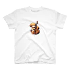 吹奏楽デザインのコントラバス犬 Regular Fit T-Shirt