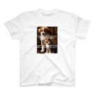 Canvas_Teesの①子犬と子猫のカワイイ会話TシャツVol.1 ［リラックスが人生の極意!✨①］ Regular Fit T-Shirt