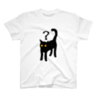 QROOVYのとぼける黒猫くん Regular Fit T-Shirt