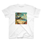 Design_Sutdio_BEAMの砂浜でゴキゲン Regular Fit T-Shirt