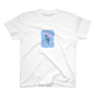 AMI_asasumiのドット絵のお花　BLUE Regular Fit T-Shirt