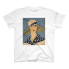 PALA's SHOP　cool、シュール、古風、和風、のlady wearing a sun hat スタンダードTシャツ