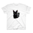 黒猫Onlyのきょろり黒ねこ Regular Fit T-Shirt