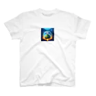 (^_^)はっぴーすまいるニコニコ『Happy Smile 2525』の惑星と仮想通貨の融合超越キャラ Regular Fit T-Shirt