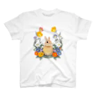 MIdesignの花とうさぎ Regular Fit T-Shirt