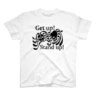 『NG （Niche・Gate）』ニッチゲート-- IN SUZURIのGet Up! Stand Up!(黒) Regular Fit T-Shirt