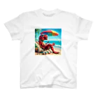 DINO-studioの夏を感じるリアル恐竜赤ティラノ Regular Fit T-Shirt