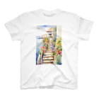 Melvilleの花のある階段（Staircase with flowers） Regular Fit T-Shirt