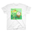 せど はるなのSUZURI shopのクリームソーダ-oil painting 大きめプリント Regular Fit T-Shirt