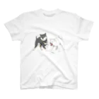 Azuma_tanukiの-阿吽- 柴犬 (黒×白) スタンダードTシャツ