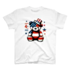 HappyFaceMarketのアメリカ独立記念日テディベア Happy 4th of July Regular Fit T-Shirt