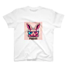 pinrabi【ピンラビ】のPINRABI【クールで個性的なピンクのウサギ】 スタンダードTシャツ