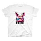 pinrabi【ピンラビ】のPINRABI【クールで個性的なピンクのウサギ】 スタンダードTシャツ