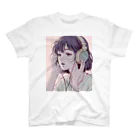 lamlamのヘッドフォンをしている女の子 スタンダードTシャツ