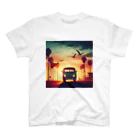 aircooled3のレトロなワーゲン 夕暮れビーチ 2 スタンダードTシャツ