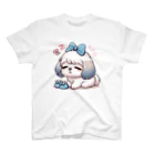 PALA's SHOP　cool、シュール、古風、和風、ねこ、ワンちゃん、ウサギさん、野鳥。のお眠なシーズー　パピー Regular Fit T-Shirt