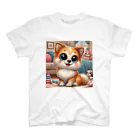 T-SHOWの可愛らしい子犬がシンプルに写っています！ スタンダードTシャツ