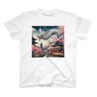 BABYLON  Channel　aiの白龍　桜舞う都　自然風景 Regular Fit T-Shirt