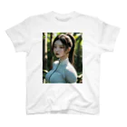 レールファン&スピリチュアルアイテムショップのAi 美女 Regular Fit T-Shirt