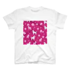 pink.pinkのpink.プードル総柄 Regular Fit T-Shirt