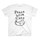 TomoshibiのPeace Love Cats スタンダードTシャツ