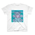 WASH&DRY24のパンダ女子　メガネパーカー娘 スタンダードTシャツ