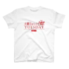 Ryujinの火曜はいつもTUESDAY_baseWhite Regular Fit T-Shirt