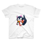 dot comのレトロ風　ねことねずみ スタンダードTシャツ