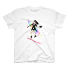 Lily bird（リリーバード）のフルカラー ジャズダンサー 光と英字ロゴ Regular Fit T-Shirt